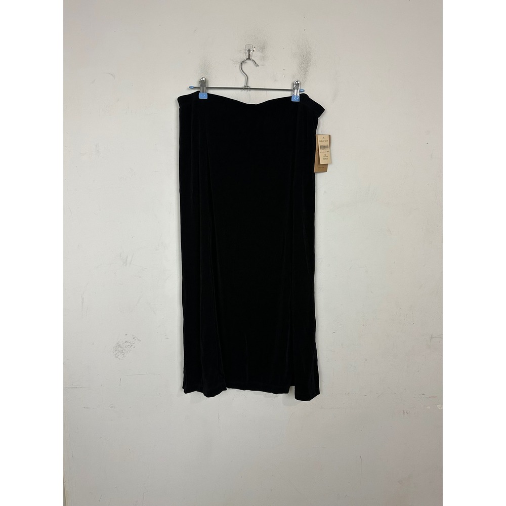 Coldwater Creek Travel Knit Maxi Skirt Black Princess Seam 1X Plus New 000646010
